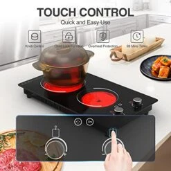 Lectric Cooktop,110V 2100W Electric Stove Top With Knob Control, 10 Power Levels, Kids Lock & Timer, Hot Surface Indicator, Overheat Protection,12 Inch Built-in Radiant Double Induction Cooktop 11 Lectric Cooktop,110V 2100W Electric Stove Top With Knob Control, 10 Power Levels, Kids Lock & Timer, Hot Surface Indicator, Overheat Protection,12 Inch Built-in Radiant Double Induction Cooktop -KitchenAid Shop 51wp8TOjIwL