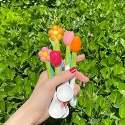 Ceramic Soup Spoons,Tulip Flowers Ceramic Coffee Spoon Heat-Resistant Tulip Shaped Espresso Stirring Tool Scoop Ceramic Dessert Spoon(Flower,Orange) -KitchenAid Shop 51wpP9O0lmL