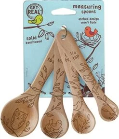 Laser Etched Beechwood Measuring Spoons | Set Of 4 | Honey Bee Design | Natural Wooden Measuring Spoons Set | Cute & Functional Kitchen Tools -KitchenAid Shop 51wwqqxTJ7L. AC