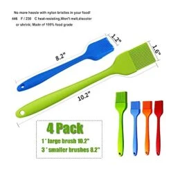 Grill Basting Brush Silicone Pastry Baking Brush BBQ Sauce Marinade Meat Glazing Oil Brush Heat Resistant, Kitchen Cooking Baste Pastries Cakes Desserts, Dishwasher Safe 4Pack -KitchenAid Shop 51wznS7YhkL