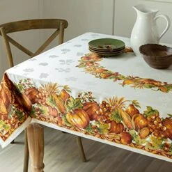 Harvest Splendor Engineered Printed Fabric Table Cloth, Fall, Harvest, And Thanksgiving Tablecloth(60" X 120" Rectangular) 12 Harvest Splendor Engineered Printed Fabric Table Cloth, Fall, Harvest, And Thanksgiving Tablecloth(60" X 120" Rectangular) -KitchenAid Shop 51x0zxAi7oL