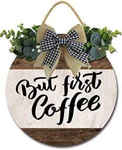Good Coffee Good Day Coffee Bar Sign Rustic Decor Farmhouse Wall Decor， Wooden Round Retro Coffee Bar Decor Coffee Lover Coffee Station Decor Home Office Kitchen -KitchenAid Shop 51x6NnzqBlL. AC 1