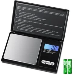 Digital Mini Scale, 200g 0.01g/ 0.001oz Pocket Jewelry Scale, Electronic Smart Scale, 7 Units, LCD Backlit Display, Tare Function, Auto Off, Stainless Steel