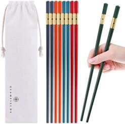 Chopsticks, GLAMFIELDS 5 Pairs Premium Reusable Multicolour Chopsticks For Sushi Japanese Matte Anti-slip Chop Sticks With Gift Case Lightweight Dishwasher Safe, 9.6 Inch 22 Chopsticks, GLAMFIELDS 5 Pairs Premium Reusable Multicolour Chopsticks For Sushi Japanese Matte Anti-slip Chop Sticks With Gift Case Lightweight Dishwasher Safe, 9.6 Inch -KitchenAid Shop 51xFH8cjZyL. AC