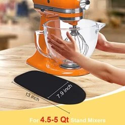 Mixer Slider Mat With 2 Pcs Cord Organizers - Mixer Mover Sliding Mat Pad Appliance Slider - Compatible With Tilt-Head Stand Mixer (Black Edge, 4.5-5 Qt) 13 Mixer Slider Mat With 2 Pcs Cord Organizers - Mixer Mover Sliding Mat Pad Appliance Slider - Compatible With Tilt-Head Stand Mixer (Black Edge, 4.5-5 Qt) -KitchenAid Shop 51xJlt9pOJL