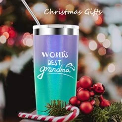 World's Best Grandma, Gifts For Grandma,Mothers Day Gifts For Grandma,Birthday,Grandparents Day,Christmas Gifts For Grandma,20 Ounce Stainless Steel Tumbler With Lid -KitchenAid Shop 51xYJgneruL