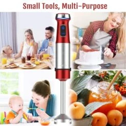 Immersion Hand Blender,500W-Stepless Speed 4-in-1 Smart Stick Blender With 800ml Mixing Beaker,Milk Frother,Egg Whisk For Smoothies/Puree Baby Food/Sauces/Soups,Red -KitchenAid Shop 51xkua3nJeL