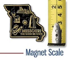 Ouri Small State Magnet By Classic Magnets, 2.2" X 1.9", Collectible Souvenirs Made In The USA