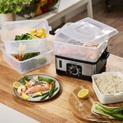 Home Electric Food Steamer Multifunctional Steamer Pot Automatic Power-of 3-Layer Large Capacity Seafood Steamer Cooker 8 Home Electric Food Steamer Multifunctional Steamer Pot Automatic Power-of 3-Layer Large Capacity Seafood Steamer Cooker -KitchenAid Shop 51xqMQLUpBL