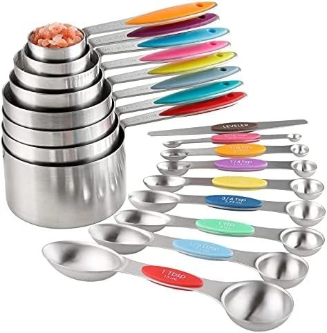 Measuring Cups And Spoons Set Stainless Steel Includes 8 Heavy Duty Measuring Cups 8 Double Sided Magnetic Measuring Spoons And 1 Leveler For Dry And Liquid Ingredients 8 Measuring Cups And Spoons Set Stainless Steel Includes 8 Heavy Duty Measuring Cups 8 Double Sided Magnetic Measuring Spoons And 1 Leveler For Dry And Liquid Ingredients - Image 6
