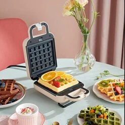 Iven Mini Waffle Maker, 3-in-1 Waffle Maker With Removable Non-Stick Plates, Compact Design, Easy To Clean, Perfect For Individuals, On The Go Breakfast, Lunch, Snack, Pink -KitchenAid Shop 51xu8NGhiLL