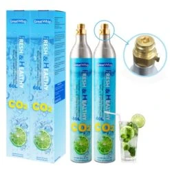 60L CO2 Cylinder For Sodastream, Exchange Carbonator Compatible With SodaMaker Appliances, Set Of 2