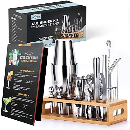 Mixology Bartender Kit With Bamboo Stand And Japanese Jigger | 25-Piece Bar Set Profesional Stainless Steel Bar Tools | Boston Cocktail Shaker Set | Recipe Menu | Barware Present 8 Mixology Bartender Kit With Bamboo Stand And Japanese Jigger | 25-Piece Bar Set Profesional Stainless Steel Bar Tools | Boston Cocktail Shaker Set | Recipe Menu | Barware Present - Image 6