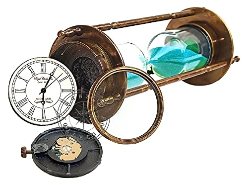 Marine Antique Brass Compass Hourglass Nautical Maritime Sand Timer & Desk Clock 5 Marine Antique Brass Compass Hourglass Nautical Maritime Sand Timer & Desk Clock - Image 3