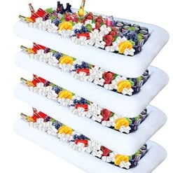 MAGIDOVE 4Pack Drink Cooler For Parties Inflatable Ice Serving Bars Inflatable Party Cooler Ice Tray Food Drink Containers Salad Bar Party Supplies (4 Large)