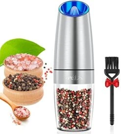 Gravity Electric Salt Ginder Pepper Grinder, Automatic Pepper And Salt Mill Grinder Battery-Operated With Adjustable Coarseness, LED Light, One Hand Operated 21 Gravity Electric Salt Ginder Pepper Grinder, Automatic Pepper And Salt Mill Grinder Battery-Operated With Adjustable Coarseness, LED Light, One Hand Operated -KitchenAid Shop 51y3TiqX05L. AC