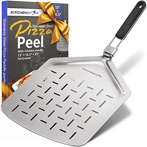 Stainless Steel Pizza Peel With Folding Handle (13 X 16.5 Inches) For Oven Pizza Turning, Placement And Retrieving - Professional Baking Tools Series 10 Stainless Steel Pizza Peel With Folding Handle (13 X 16.5 Inches) For Oven Pizza Turning, Placement And Retrieving - Professional Baking Tools Series - Image 8