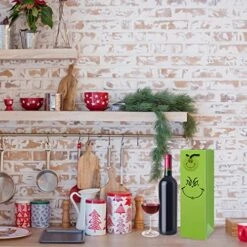 12Pcs Christmas Wine Bottle Gift Bags Green Cartoon Character Bottle Bag With Name Tags Xmas Paper Wine Bag With Handle For Winter Wedding Party Favor Hostess Gift Home Table Decoration -KitchenAid Shop 51yATpcioQL