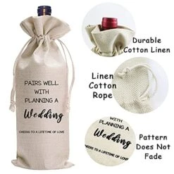 Wedding Wine Bag, Wedding Couples, Bride And Groom Wine Gift,Linen Wine Gift Bag,Reusable Wine Bag -KitchenAid Shop 51yFJXGJyIL