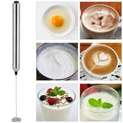 Milk Frother Battery Operated, Portable Travel Frother Electric Milk Foamer Coffee Frother Handheld Mini Drink Mixer With Spoon For Coffee, Latte, Cappuccino, Hot Chocolate -KitchenAid Shop 51yJpD5etXL