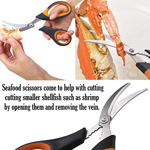 Artcome Seafood Tools Set - 2 Crab Crackers, 2 Lobster Shellers, 2 Seafood Forks, 2 Wide Crab Forks, 1 Seafood Scissors And 1 Storage Bag 7 Artcome Seafood Tools Set - 2 Crab Crackers, 2 Lobster Shellers, 2 Seafood Forks, 2 Wide Crab Forks, 1 Seafood Scissors And 1 Storage Bag - Image 5