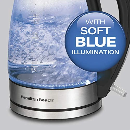 Hamilton Beach Der And Food Processor Combo, Grey & Black (58163) & 40864 Electric Tea Kettle, Water Boiler & Heater, Cordless, 1.7 L, Clear Glass 8 Hamilton Beach Der And Food Processor Combo, Grey & Black (58163) & 40864 Electric Tea Kettle, Water Boiler & Heater, Cordless, 1.7 L, Clear Glass - Image 6