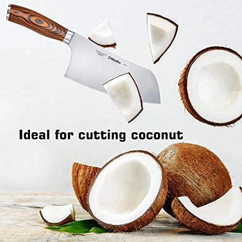 7-inch Cleaver Knife, Vegetable Meat Chinese Chef’s Knife, German Stainless Steel With Ergonomic Pakkawood Handle, For Home Kitchen And Restaurant, Valentines Day Gifts For Him 4 7-inch Cleaver Knife, Vegetable Meat Chinese Chef’s Knife, German Stainless Steel With Ergonomic Pakkawood Handle, For Home Kitchen And Restaurant, Valentines Day Gifts For Him - Image 2