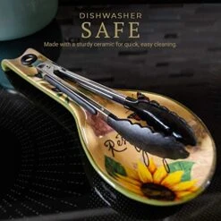 Bella Vita Ceramic Spoon Rest - Italian Sunflower Utensil Holder For Stove Top, Kitchen Counter Decor - Housewarming, Christian Gift, Multicolor, Large 12 Bella Vita Ceramic Spoon Rest - Italian Sunflower Utensil Holder For Stove Top, Kitchen Counter Decor - Housewarming, Christian Gift, Multicolor, Large -KitchenAid Shop 51yelfXJ1gL