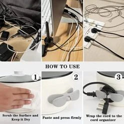 4 Pack Cord Organizer For Appliances, Kitchen Cord Appliance Cord Winder Cable Organizer, Cord Holder Cord Wrapper For Appliances Stick On Coffee Maker, Mixer, Blender, Air Fryer (4*White) -KitchenAid Shop 51yfLcPH5WL