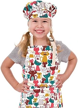 CRJHNS Kids Apron And Chef Hat Set, Adjustable Cotton Child Aprons With Large Pocket White Girls Boys Kitchen Bib Aprons For Cooking Baking Painting 17 CRJHNS Kids Apron And Chef Hat Set, Adjustable Cotton Child Aprons With Large Pocket White Girls Boys Kitchen Bib Aprons For Cooking Baking Painting - Image 15