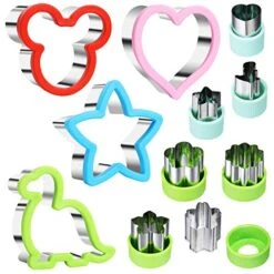 Sandwich Cutter Set, Including 4 Sandwich Cutters Shaped Like Dinosaur, Star And Heart And 7 Vegetable Cutters, Suitable For Children