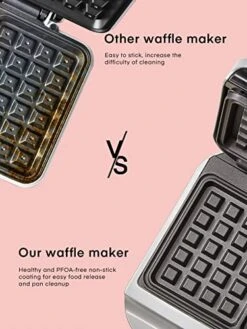 Waffle Maker Belgian 1000W, 2 Slice Waffle Iron With Browning Control, Nonstick Plates, Indicator Lights, Cord-Storage -KitchenAid Shop 51yqp2PXTnL