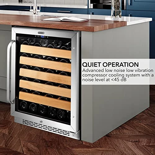 BWR-541STS 24" Built-in 54 Bottle Wine Refrigerator Cooler, Stainless Steel, One Size, Silver 5 BWR-541STS 24" Built-in 54 Bottle Wine Refrigerator Cooler, Stainless Steel, One Size, Silver - Image 3