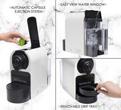 Espresso Machine For Nespresso Compatible Capsule, Single Serve Coffee Maker Programmable Buttons For Espresso Pods, Premium Italian 19 Bar High Pressure Pump 27oz 1400W (White) -KitchenAid Shop 51yxFaCUJoL