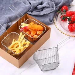 24 Pcs Mini Square Fry Basket Stainless Steel French Fries Holder Deep Fryer Baskets Only Square Mesh Food Basket With Handles Small Serving Basket For Kitchen Restaurant Cafe Barbecue (Sliver) 11 24 Pcs Mini Square Fry Basket Stainless Steel French Fries Holder Deep Fryer Baskets Only Square Mesh Food Basket With Handles Small Serving Basket For Kitchen Restaurant Cafe Barbecue (Sliver) -KitchenAid Shop 51yxwtCxZqL