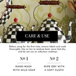 AcKenzie-Childs Courtly Check Enamel Tea Kettle, Decorative Tea Kettle, 3-Quart Capacity 19 AcKenzie-Childs Courtly Check Enamel Tea Kettle, Decorative Tea Kettle, 3-Quart Capacity -KitchenAid Shop 51z0N6ZpN2L