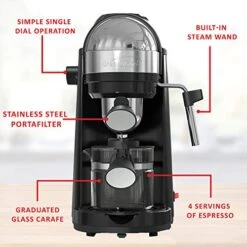 GA-135BK Espresso And Cappuccino Maker, 4 Servings, Black -KitchenAid Shop 51z0deMHqDL