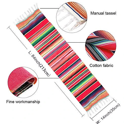 2 Pack Mexican Serape Table Runners 14 X 84 Inch For Mexican Party Wedding Decorations Outdoor Picnics Dining Table, Fringe Cotton Handwoven Table Runner 3 2 Pack Mexican Serape Table Runners 14 X 84 Inch For Mexican Party Wedding Decorations Outdoor Picnics Dining Table, Fringe Cotton Handwoven Table Runner