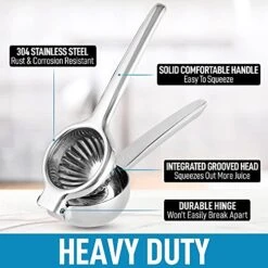 Lemon Squeezer Stainless Steel With Premium Heavy Duty Solid Metal Squeezer Bowl And Food Grade Silicone Handles - Large Manual Citrus Press Juicer And Lime Squeezer Stainless Steel 21 Lemon Squeezer Stainless Steel With Premium Heavy Duty Solid Metal Squeezer Bowl And Food Grade Silicone Handles - Large Manual Citrus Press Juicer And Lime Squeezer Stainless Steel -KitchenAid Shop 51z67mUW7SS