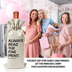 Pregnancy Announcement Wine Gift Bags - New Mom Gift Wine Bags - Cover Bag For Having New Baby - Grandparents - New Parents - Baby Shower Party Supplies Favors - Mother's Day Gift - Burlap - HiMo219 -KitchenAid Shop 51z6QnYiY7L