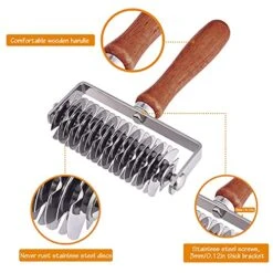 Stainless Steel Lattice Cutter, Dough Lattice Roller Cutter Baking Tool Cookie Pie Pizza Bread Pastry Crust Roller Cutter With Wood Handle, Household Time-Saver Baking Pastry Tools For Pizza Biscuits -KitchenAid Shop 51zGnz9gAbL