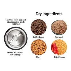 -7445 Coffee Grinder Electric Grinder Spice And Herb Grinder, Blade & Cup Made With SUS304 Stianlees Steel Food Grinders Electric -KitchenAid Shop 51zK69uLNBL