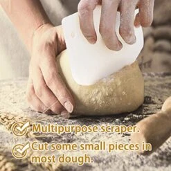 Danish Dough Whisk Bread Mixer&Egg Whisk Kits, 2 Pack Premium Stainless Steel Dutch Whisk & 1 Pack Hand Push Rotary Whisk Blender Pastry Or Pizza Dough Whisk, With A Dough Scraper For Bread -KitchenAid Shop 51zKywvMzuL