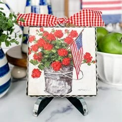 The Round Top Collection - Gallery Bucket Of Geraniums - Metal & Wood -KitchenAid Shop 51zMRoRXQjL