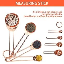 8 Pcs Measuring Cups And Spoons Set Intsun Stainless Steel Rose Gold Measuring Cups & Spoons With Engraved Marking Ruler For Measuring Dry & Liquid Ingredients Baking Cooking, Mixing & Food Processing -KitchenAid Shop 51zOFZOi9hS