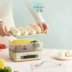 GENERIC XWWDP Electric Food Steamers Steam Cooker Seafood Pastry Egg Steamer Household Double-layer Timing Kitchen Cooking Breakfast Machine -KitchenAid Shop 51zQNJTO7xL