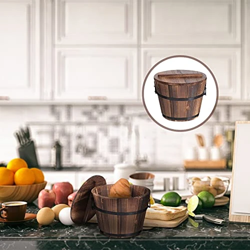 BREWIX 2 Pcs Round Storage Basket Food Storage Basket Household Basket For Home With Lid Steamer 5 BREWIX 2 Pcs Round Storage Basket Food Storage Basket Household Basket For Home With Lid Steamer - Image 3