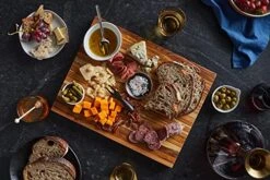 , Large Teak Wood Cutting Board For Kitchen With Juice Groove, Reversible Charcuterie Butcher Block 18x14x1.25 In (Gift Box Included) -KitchenAid Shop 51zmyv7BkCL