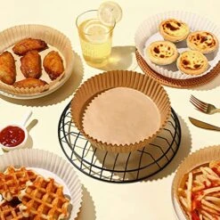 Air Fryer Liners Disposable, 50 PCS 6.3 Inch Air Fryer Parchment Paper Liners Nonstick Oil Resistant Waterproof Baking Paper Sheets Fryer Filter Paper For Air Fryer Microwave Oven Roasting -KitchenAid Shop 51zpzK93wbL