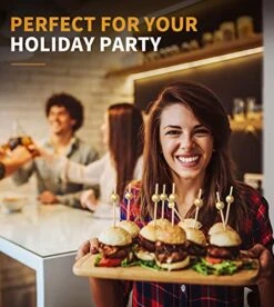 200PCS Cocktail Picks, Fancy Cocktail Toothpicks For Appetizers Picks, Handmade Bamboo Cocktail Skewers For Appetizers Fruit Party, Gold Pearl Food Picks Charcuterie Accessories (4.7 Inch) -KitchenAid Shop 51zswuETcCL